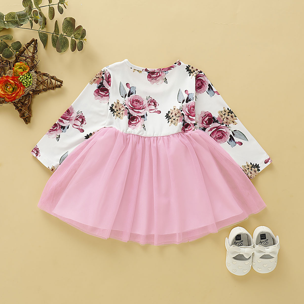 Baby Girl Dress Floral Tutu Mesh Dress