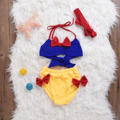 children swimsuit snow white princess 2 pcs swimwear baby Girls
